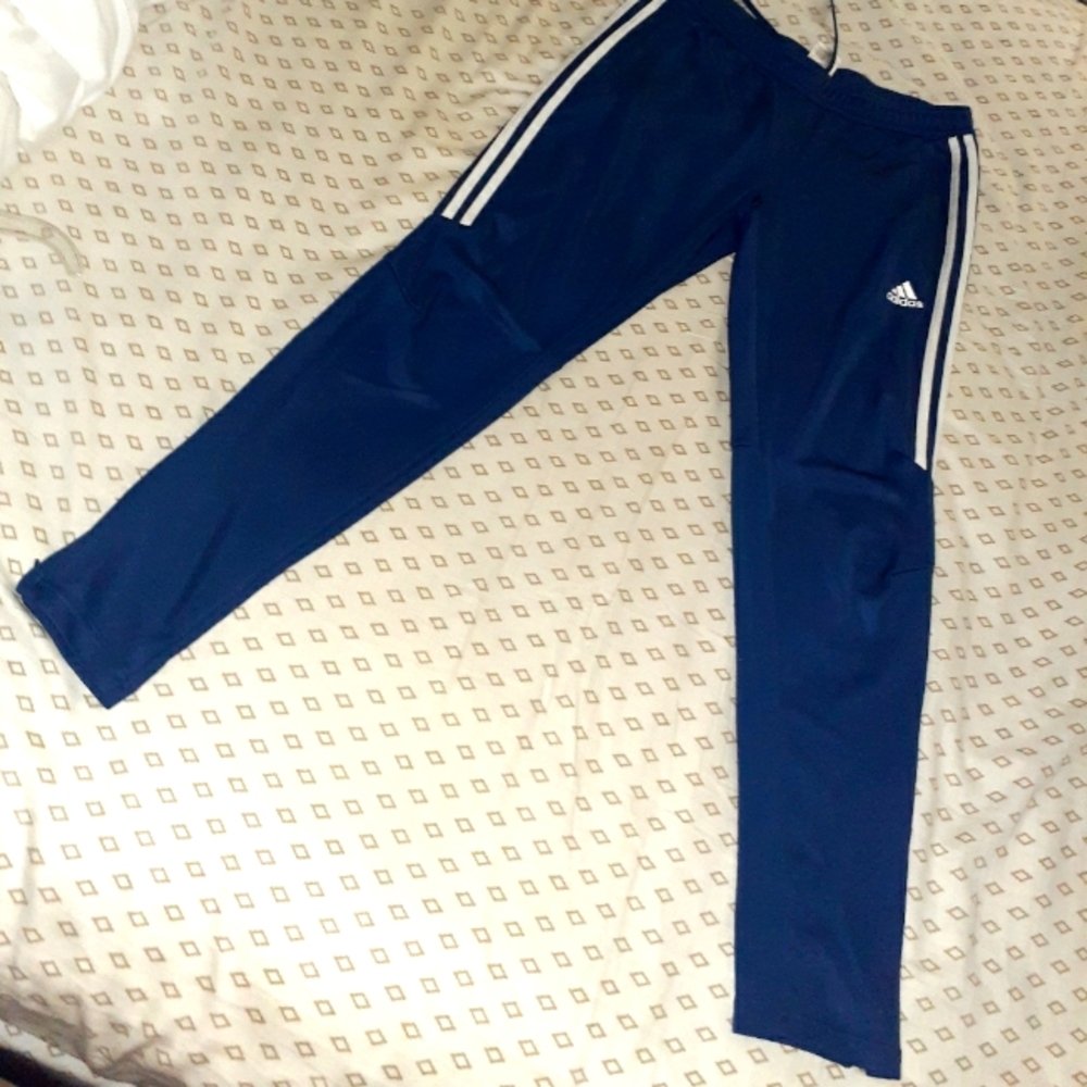 Womens adidas skinny leg track pants blue
